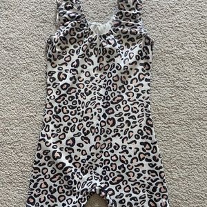 Animal print leotard shorts